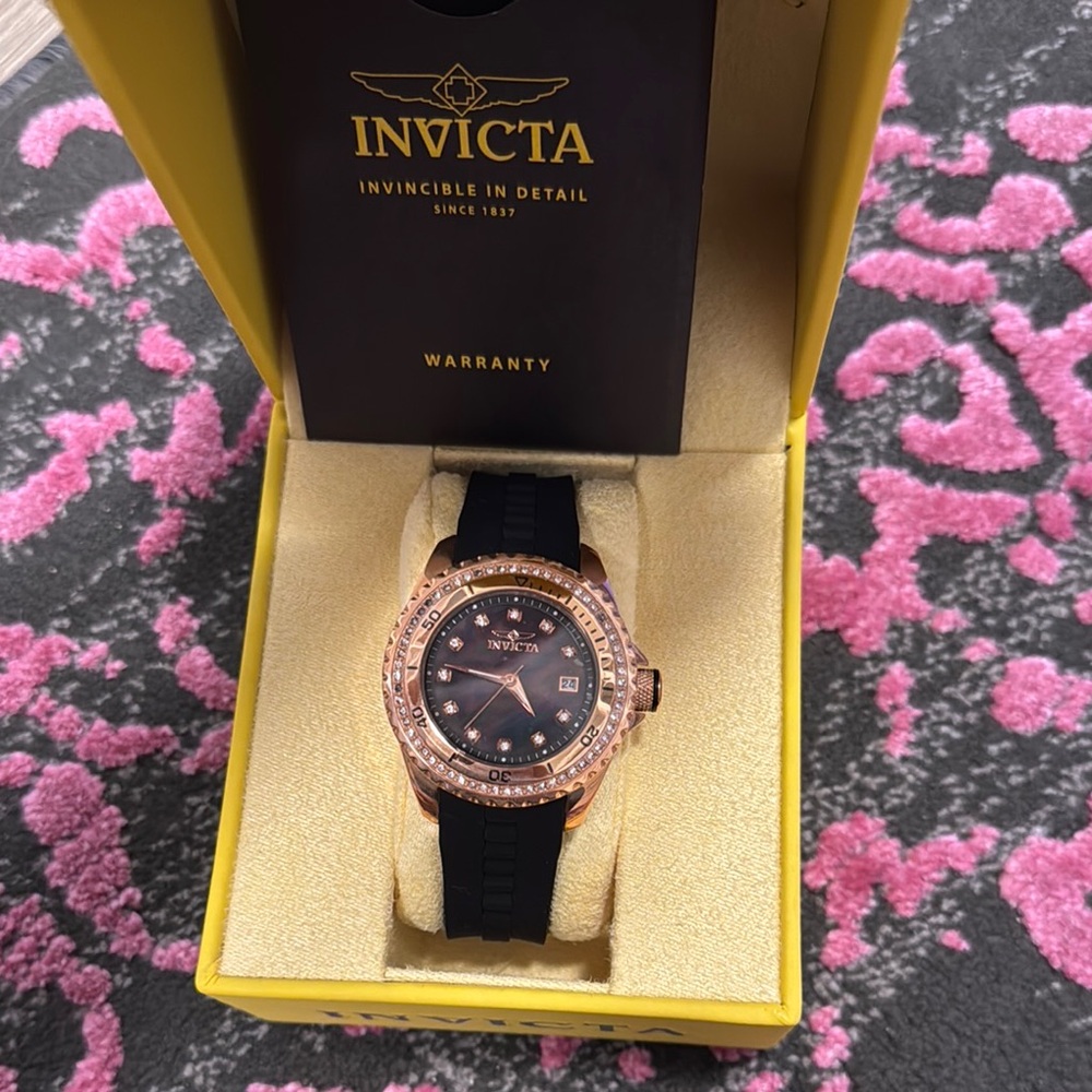 Invicta Rose Gold and Black Watch